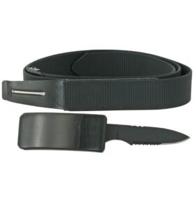 Opasek taktický s nožem v přezce ČERNÝ