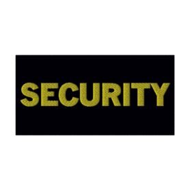 MILITARY RANGE nášivka SECURITY se ŽLUTOU nití 10 x 22 cm VELCRO