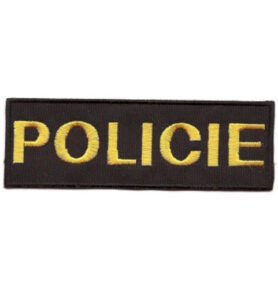 NAVYS nášivka POLICIE malá ČERNÁ se žlutou nití VELCRO
