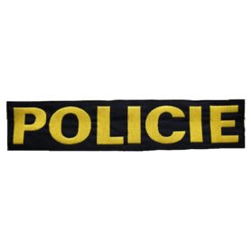 NAVYS nášivka POLICIE velká ČERNÁ se žlutou nití