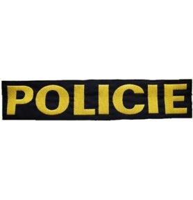 NAVYS nášivka POLICIE velká ČERNÁ se žlutou nití VELCRO