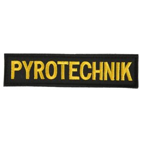 NAVYS nášivka PYROTECHNIK malá ČERNÁ se žlutou nití