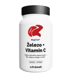 Citronek Železo Bisglycinát + Vitamin C – 90 veganských kapslí | Podpora krvetvorby