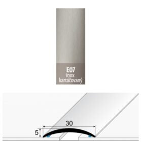 Přechodová lišta 30 mm oblá samolepící E07 inox