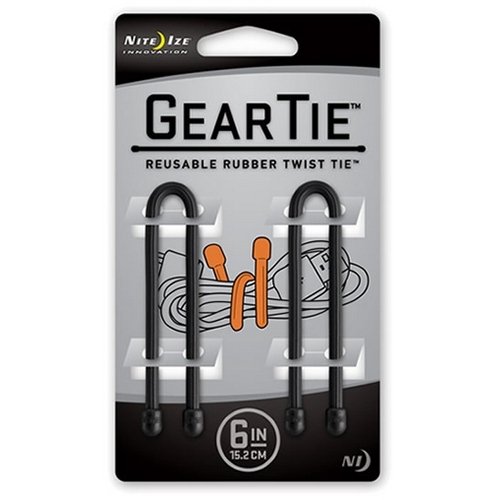 NiteIze flexidrát GEAR TIE 15cm ČERNÝ 2 ks