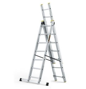 Hliníkový žebřík 3x7 příček třídílný DRABEST DW3-7 PRO