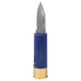 JACK PYKE nůž zavírací 4 cm SHOTGUN ve tvaru brokového náboje MODRÝ