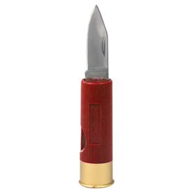 JACK PYKE nůž zavírací 4 cm SHOTGUN ve tvaru brokového náboje ČERVENÝ