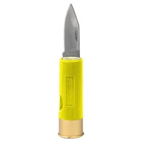 JACK PYKE nůž zavírací 4 cm SHOTGUN ve tvaru brokového náboje ŽLUTÝ