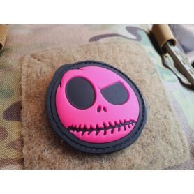 JACKETS TO GO nášivka NIGHTMARE SMILEY plast GLOW IN THE DARK RŮŽOVÁ