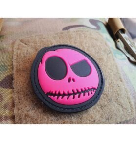 JACKETS TO GO nášivka NIGHTMARE SMILEY plast GLOW IN THE DARK RŮŽOVÁ