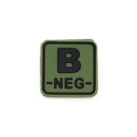 JACKETS TO GO nášivka krevní skupina B- NEG plast velcro ZELENÁ