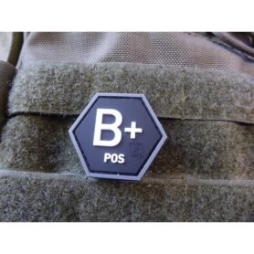 JACKETS TO GO nášivka hexagon krev B POS plast ČERNÁ SWAT