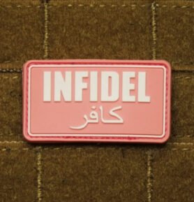 JACKETS TO GO nášivka INFIDEL plast RŮŽOVÁ/BÍLÁ