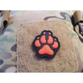 JACKETS TO GO nášivka K9 psí tlapa plastová velcro ČERVENÁ