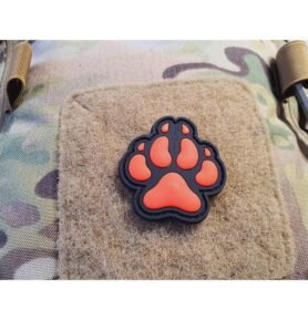 JACKETS TO GO nášivka K9 psí tlapa plastová velcro ČERVENÁ