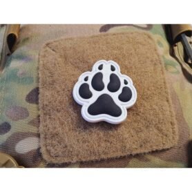JACKETS TO GO nášivka K9 psí tlapa plastová velcro BÍLÁ