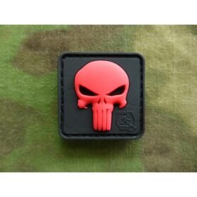 JACKETS TO GO nášivka PUNISHER plast ČERNÁ/ČERVENÁ