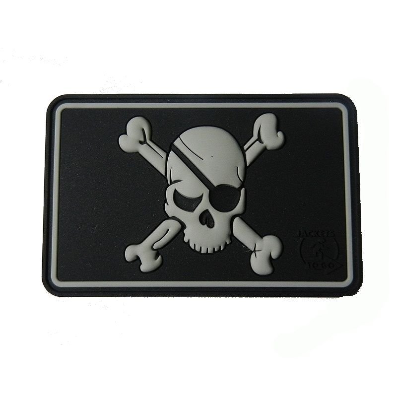 JACKETS TO GO nášivka PIRÁT /LEBKA/ plast ČERNÁ/BÍLÁ