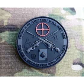 JACKETS TO GO nášivka SNIPER DEATH SPADE plast velcro ČERNÁ