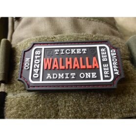 JACKETS TO GO nášivka WALHALLA TICKET BEER velcro ČERNÁ/BÍLÁ