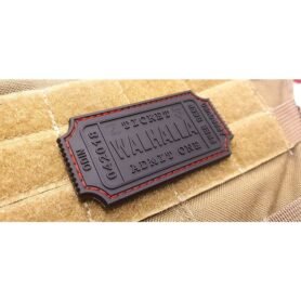 JACKETS TO GO nášivka WALHALLA TICKET BEER velcro plast ČERNÁ