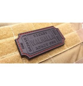 JACKETS TO GO nášivka WALHALLA TICKET BEER velcro plast ČERNÁ