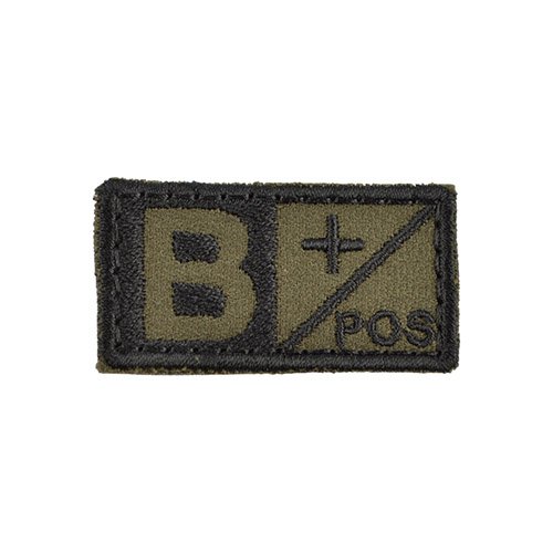 MILITARY RANGE nášivka krevní skupina B POS VELCRO ZELENÁ