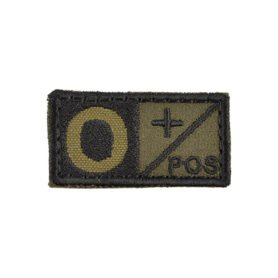 MILITARY RANGE nášivka krevní skupina 0 POS VELCRO ZELENÁ