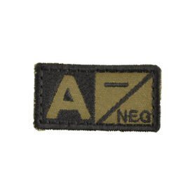 MILITARY RANGE nášivka krevní skupina A NEG VELCRO ZELENÁ