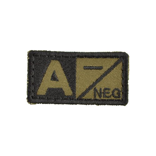MILITARY RANGE nášivka krevní skupina A NEG VELCRO ZELENÁ