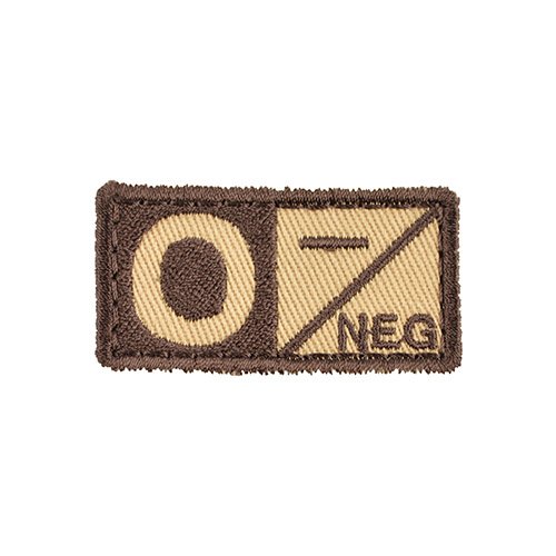 MILITARY RANGE nášivka krevní skupina 0 NEG VELCRO PÍSKOVÁ
