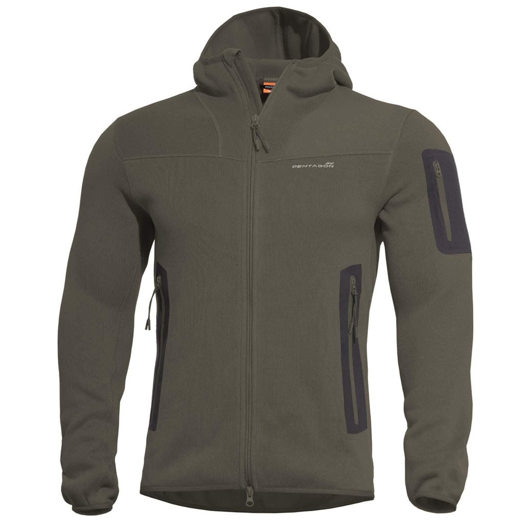 Mikina FLEECE s kapucí FALCON PRO POLARTEC® ZELENÁ RAL 7013 vel. L