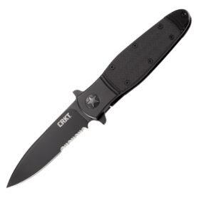 CRKT nůž zavírací BOMBASTIC kombinované ostří ČERNÝ