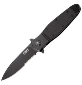 CRKT nůž zavírací BOMBASTIC kombinované ostří ČERNÝ