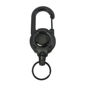KOMBAT klíčenka HEAVY DUTY s navijákem a karabinou ČERNÁ
