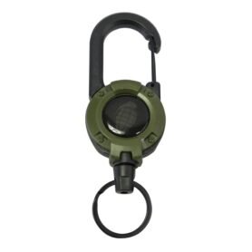 KOMBAT klíčenka HEAVY DUTY s navijákem a karabinou ZELENÁ