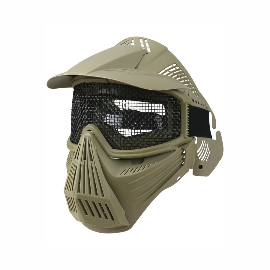 KOMBAT maska celoobličejová s mřížkou COYOTE