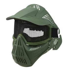 KOMBAT maska celoobličejová s mřížkou ZELENÁ