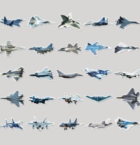 KOMBAT samolepky LETADLA sada 50 kusů