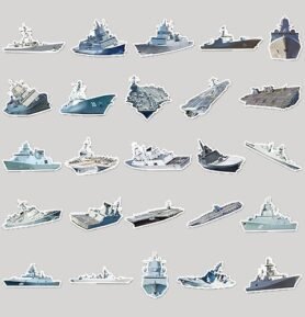 KOMBAT samolepky LODĚ sada 50 kusů