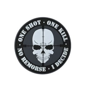Nášivka ONE SHOT-ONE KILL plast VELCRO ČERNÁ