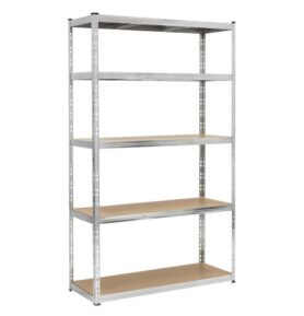 Kovový regál 205x120x45 cm 5 polic MDF SPRINGOS HA5280