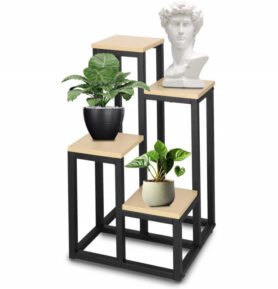 Kovový stojan na květiny 68 cm SPRINGOS BOTANIQ světle hnědý