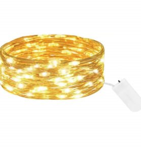 LED řetěz Nano - 1m, 10LED, 2xCR2032, teplá bílá