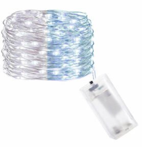 LED řetěz Nano Duo - 2m, 20LED, 2xAA, bílá/modrá