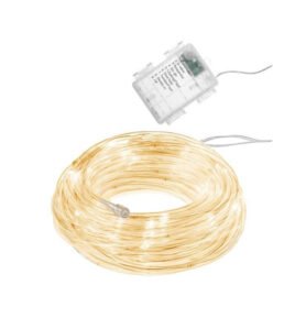 LED světelná hadice - 5m, 50LED, 8 funkcí, 3xAA, IP44, teplá bílá