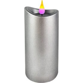 LED svíčka METAL stříbrná