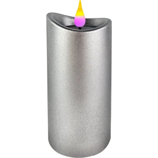 LED svíčka METAL stříbrná