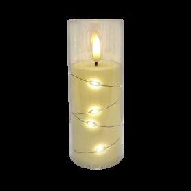 LED zdobená svíčka 150x55 mm